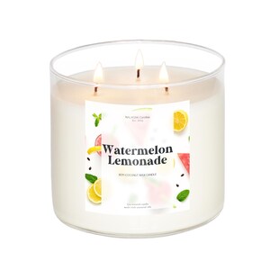 Watermelon Lemonade 3-Wick 15oz Scented Soy Candle | Fruity Sweet Juicy Scent