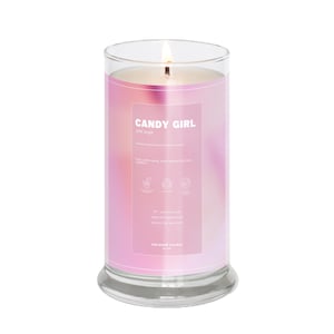 Candy Girl - Vela Perfumada com Açúcar Rosa | Algodão Doce Caramelo Pavio Simples | Vela Perfumada com Açúcar e Baunilha Candy | Vela de Aromaterapia