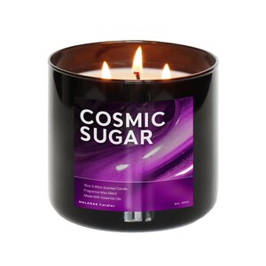 Cosmic Sugar | 3-Wick Scented Candle | Cotton Candy Fruity Floral Scent | Strong Fragrance