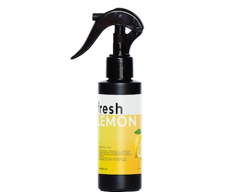Fresh Lemon Room Spray | 4oz Modern Style Room Spray | Fresh True Lemon Aromatherapy Scent | Clean Lemon Linen Pillow Mist | Gifts For Her