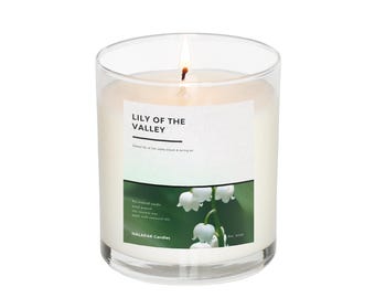 Lily of the Valley Candle, Fresh Lily of the Valley Scented Candle, 6oz Single Wick Scented Soy Candle