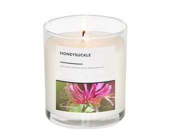 Geißblatt Kerze | Eindocht Duftkerze | Natürliches Sojawachs | Süße Blumenmischung