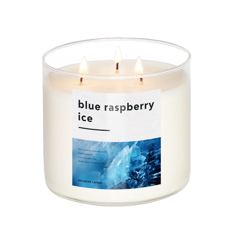 Blue Raspberry Scent Blue Raspberry Ice 3-wick 15oz Blue Raspberry Slushee Icee Scent Sweet ...