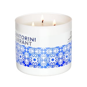 Santorini Currant 3-Wick 15oz Scented Soy Candle Black Currant Lemon Vanilla Aromatherapy