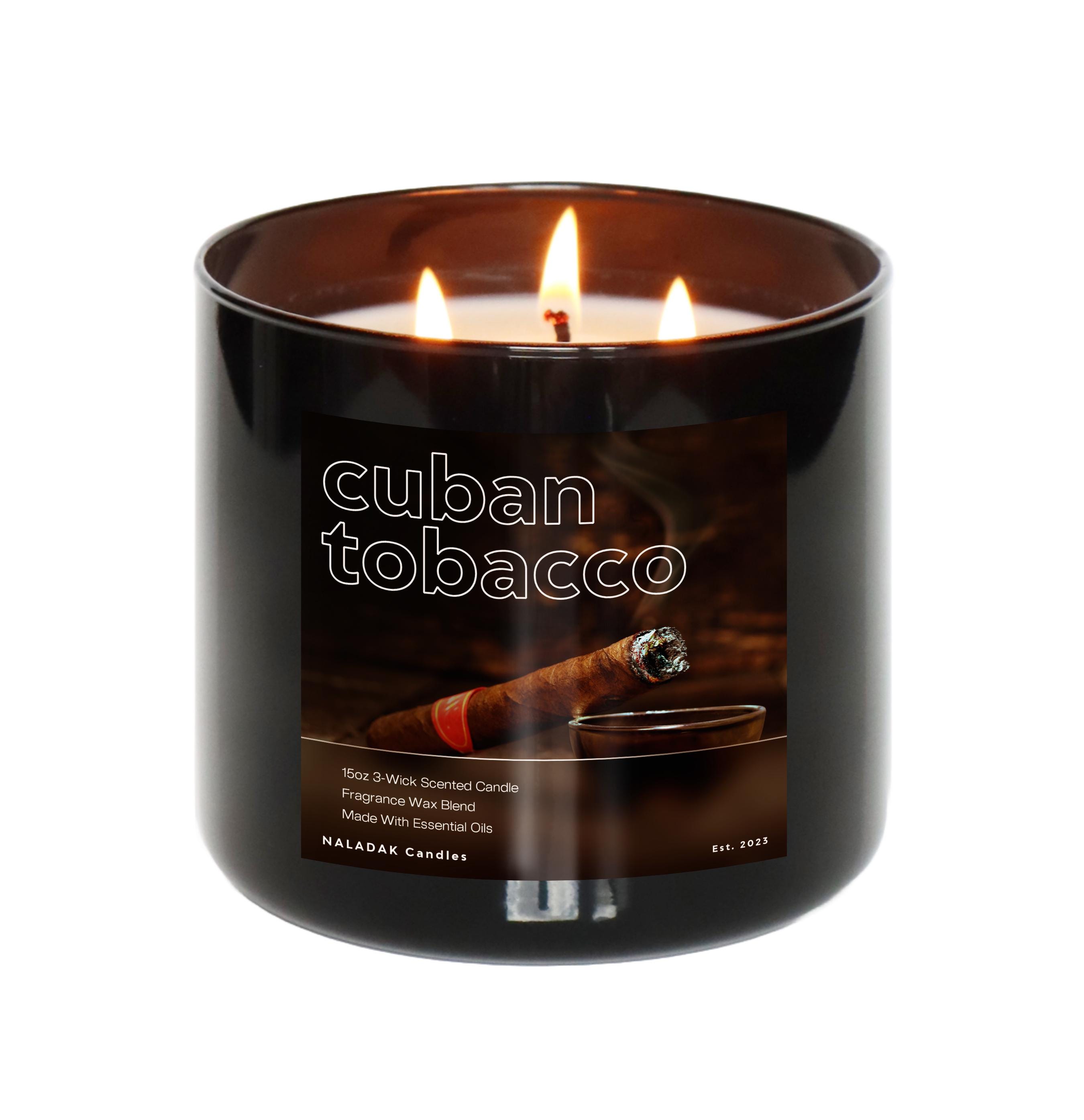 Cuban Tobacco 3-wick Scented Candle | Strong Wax Blend | Rich Warm  Nostalgic Scent