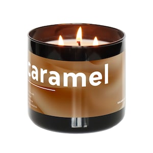 Caramel 3-Wick Candle | Caramel Wax Melts | Natural Soy Wax | Thick & Chewy Candle | Cozy | Warm Caramel Candle