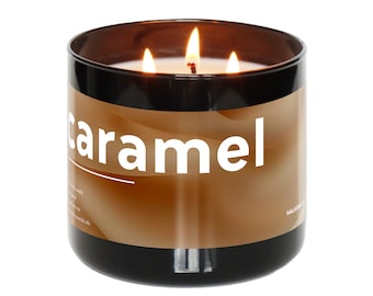 Caramel 3-Wick Candle | Caramel Wax Melts | Natural Soy Wax | Thick & Chewy Candle | Cozy | Warm Caramel Candle