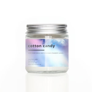 Cotton Candy 2.4oz Little Candle Sweet Spun Sugar Fair Mini Small Gift