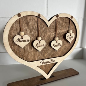 Family family heart, personalized gift, Mother's Day, Valentine's Day, birthday, birth, wedding day, anniversary.