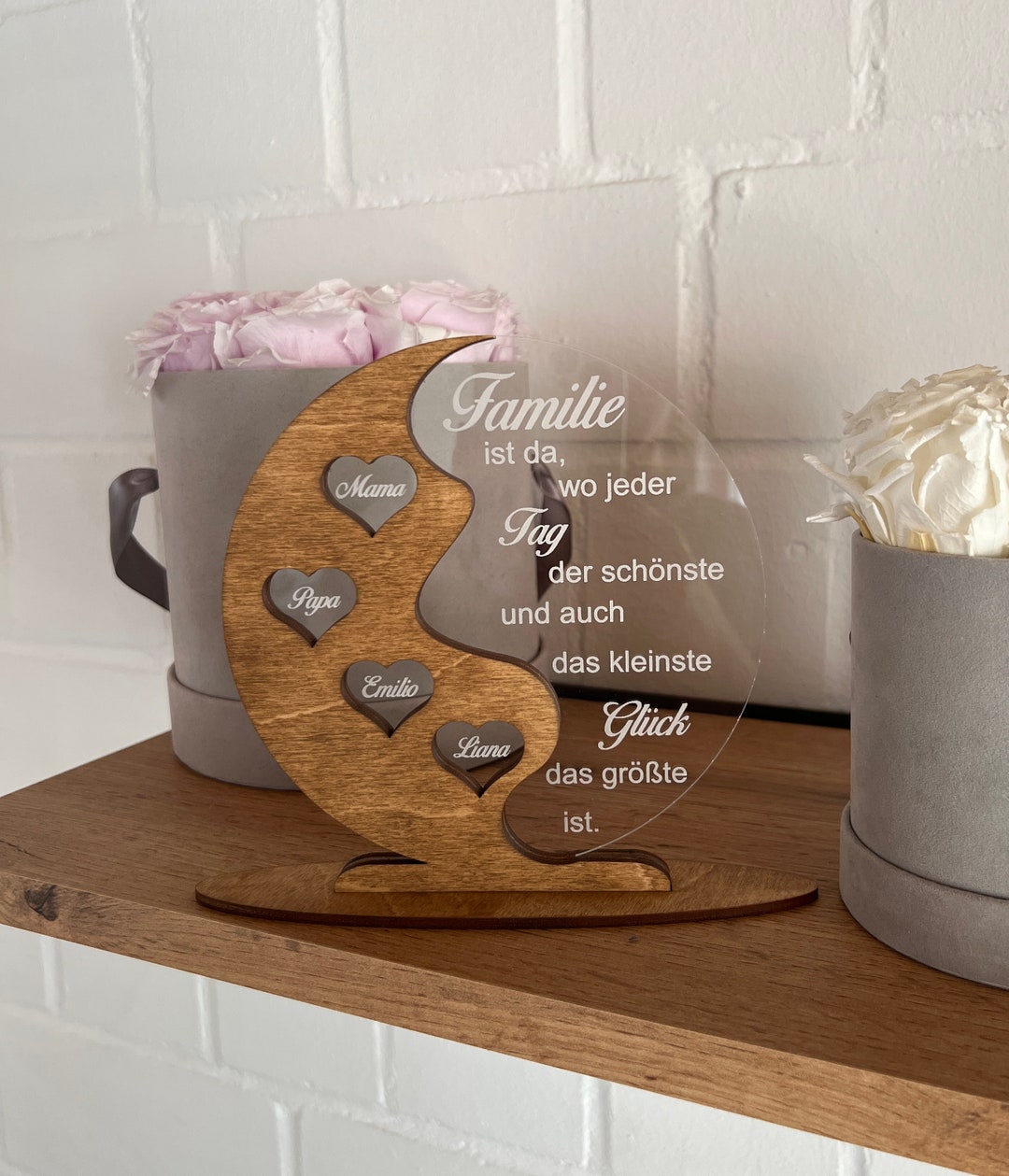 Familie Familien Herz , personalisiertes Geschenk, Muttertag