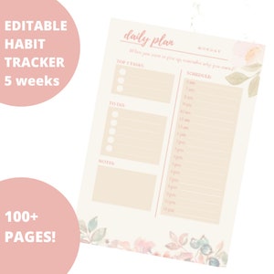Daily Habit Tracker and To Do List / Daily + Weekly + Monthly Minimalist Vintage Tracker / Daily and Monthly TO DO LIST