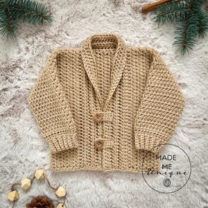 Patrón de crochet fácil para bebés y niños pequeños: cárdigan tejido (tallas de 0 a 3 meses hasta 3 a 4 años) Solo en inglés (en términos de EE. UU.)