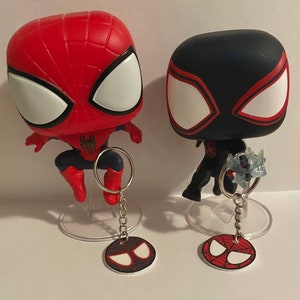 Spiderman Inspired Keychains // Handmade Matching Plastic Keychains
