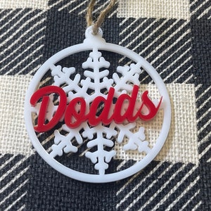 Personalisierter Name, Weihnachtsschmuck, Weihnachtsschmuck, Holliday Ornament, rote und weiße Christbaumschmuck, Weihnachtsgeschenk