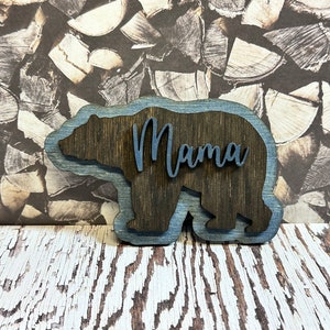 Mama bear magnet, Bear magnet, Rustic magnet, animal magnet, Bear