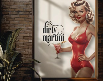 Vintage Pin-Up Girl Poster, Sexy Retro Wall Art