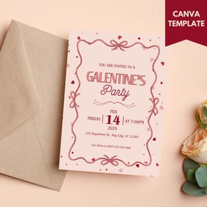 Galentines Day Einladung Digital Galentine's Day Einladen Galentine's Party Bearbeitbare Einladung Galentine's Day Party