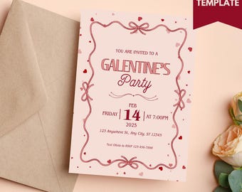 Editable Galentine's Day Party Invitation (Digital Download)