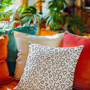 Heart Pillow Valentine Pillow Black Heart Pillow Valentine Pillows Love Pillow Heart Throw Pillow Valentine Home Decor