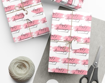 Papel de regalo elegante para aniversario, envoltorio de regalo ecológico