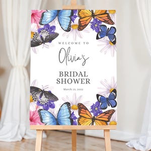 Butterflies Bridal Shower Sign Butterflies Bridal Shower Welcome Sign Bridal Shower Poster Butterfly Bridal Shower Lifetime of Butterflies