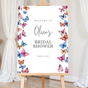 Butterflies Bridal Shower Sign Butterflies Bridal Shower Welcome Sign Bridal Shower Poster Butterfly Bridal Shower Lifetime of Butterflies