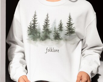 Folklore Forest Sweatshirt, Cozy Nature Lover Top