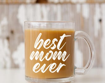 Personalized Clear Glass Coffee Mug, Custom Name Gift