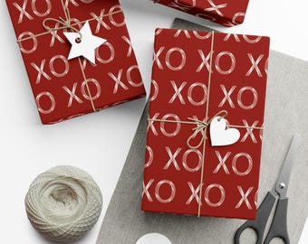 Valentine's Day Wrapping Paper: XO Design, Satin or Matte