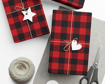 Rot Tartan kariertes Geschenkpapier: Urlaub Geschenkverpackung