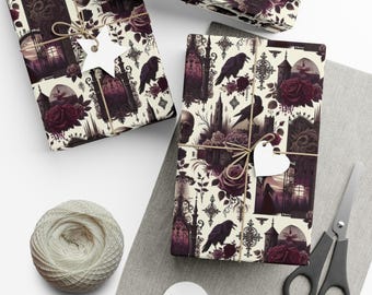 Papel de regalo con rosas góticas - Elegante papel de regalo para el Día de San Valentín