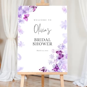 Butterflies Bridal Shower Sign Butterflies Bridal Shower Welcome Sign Bridal Shower Poster Butterfly Bridal Shower Lifetime of Butterflies