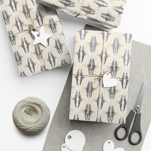 Papier cadeau géométrique moderne, Papier cadeau des fêtes, Impression moderne, Papier cadeau géométrique, Emballage géométrique, Papier cadeau unique