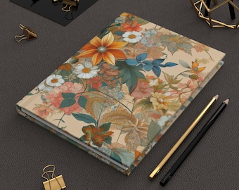 Floral Hardcover Journal: Elegant Writing Notebook, 5.75" x 8"