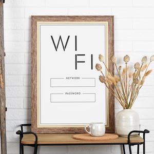 Digital Print WiFi Sign WiFi Password Sign PDF WiFi Password Printable WiFi Printable WiFi Network Sign Wifi Print