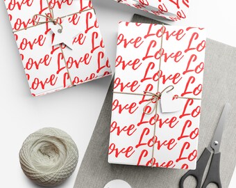 Love Valentine's Day Wrapping Paper: Satin or Matte Finish