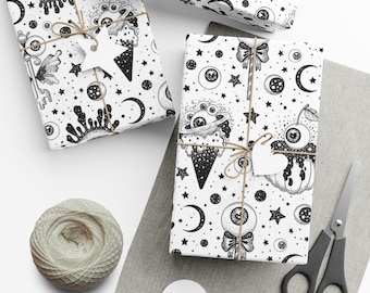 Eyeball Halloween Wrapping Paper, Spooky Gift Wrap