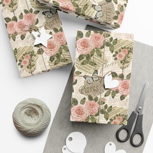 Vintage Wrapping Paper Roll Vintage Gift Wrap Vintage Wrapping Birthday Wrapping Paper Holiday Wrapping Paper Holiday Gift Wrap