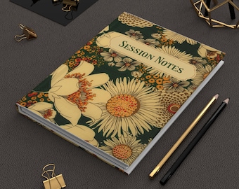 Floral Therapist Notebook, Hardcover Journal for Mental Health Professionals
