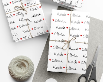 Personalized Lovers Wrapping Paper: Valentine's Day Gift Wrap