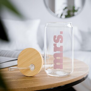 Custom Mrs Tumbler Iced Coffee Cup Future Mrs Glass Cup Bridesmaid Gift Glass Tumbler Bachelorette Gift Bride Tumbler Fiance Tumbler