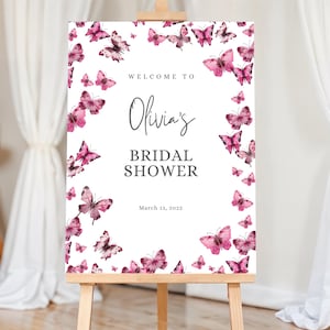 Butterflies Bridal Shower Sign Butterflies Bridal Shower Welcome Sign Bridal Shower Poster Butterfly Bridal Shower Lifetime of Butterflies