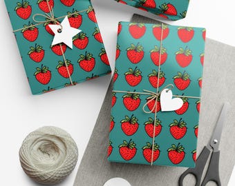 Strawberry Print Gift Wrap: Fun, Unique Wrapping Paper