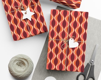 Retro golvend inpakpapier: moderne cadeauverpakking uit het midden van de eeuw