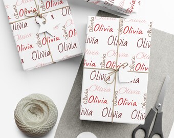 Custom Name Wrapping Paper, Personalized Gift Wrap