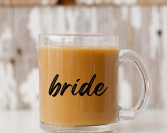 Custom Name Clear Glass Mug - Wedding Gift, Coffee Lover Present