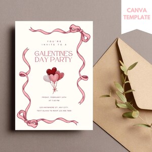 Galentines Day Einladung Digital Galentine's Day Einladen Galentine's Party Bearbeitbare Einladung Galentine's Day Party