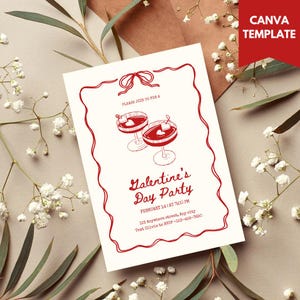 Galentines Day Einladung Digital Galentine's Day Einladen Galentine's Party Bearbeitbare Einladung Galentine's Day Party