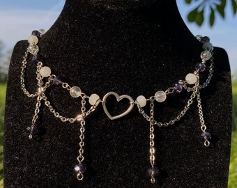 Purple rain choker necklace