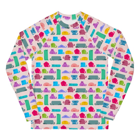 Cats Rash Guard for Youth Cute Rash Guard Teens Boys Girls Etsy